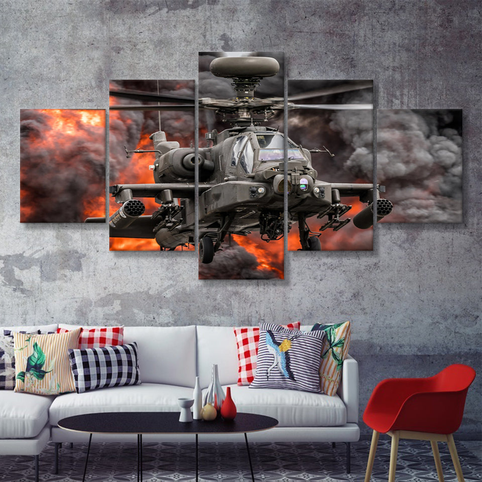 Westland Wah 64D Longbow Apache 5 Piece Canvas Prints Wall Art Decor - Painting Canvas, Multi Panels