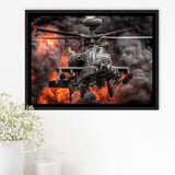 Westland Wah 64D Longbow Apache Framed Canvas Prints Wall Art Decor - Painting Canvas, Black Framed Picture