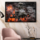 Westland Wah 64D Longbow Apache Framed Canvas Prints Wall Art Decor - Painting Canvas, Black Framed Picture
