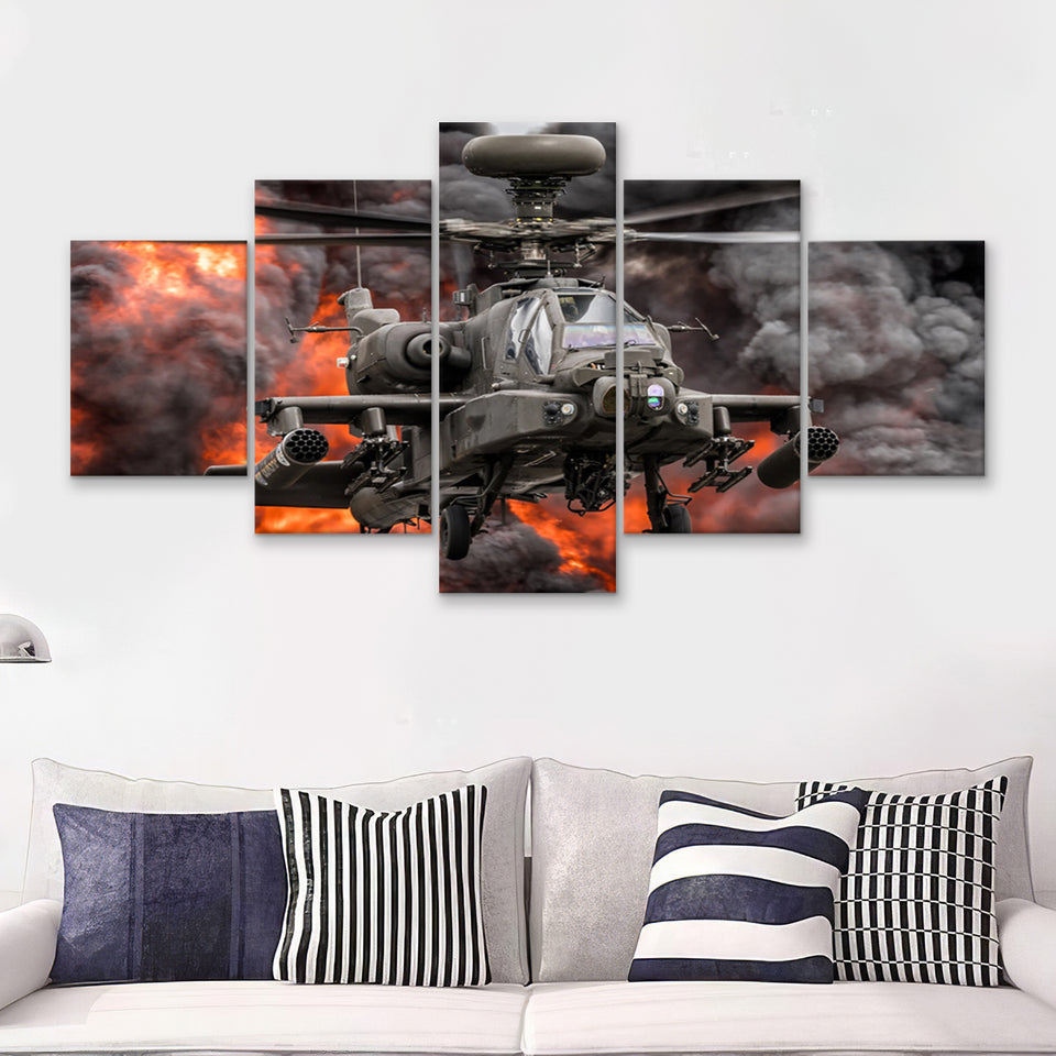 Westland Wah 64D Longbow Apache 5 Piece Canvas Prints Wall Art Decor - Painting Canvas, Multi Panels