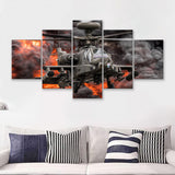 Westland Wah 64D Longbow Apache 5 Piece Canvas Prints Wall Art Decor - Painting Canvas, Multi Panels