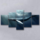 Whale In The Sea Ocean, Multi Panels, 5 Pieces, Canvas Prints Wall Art Home Decor