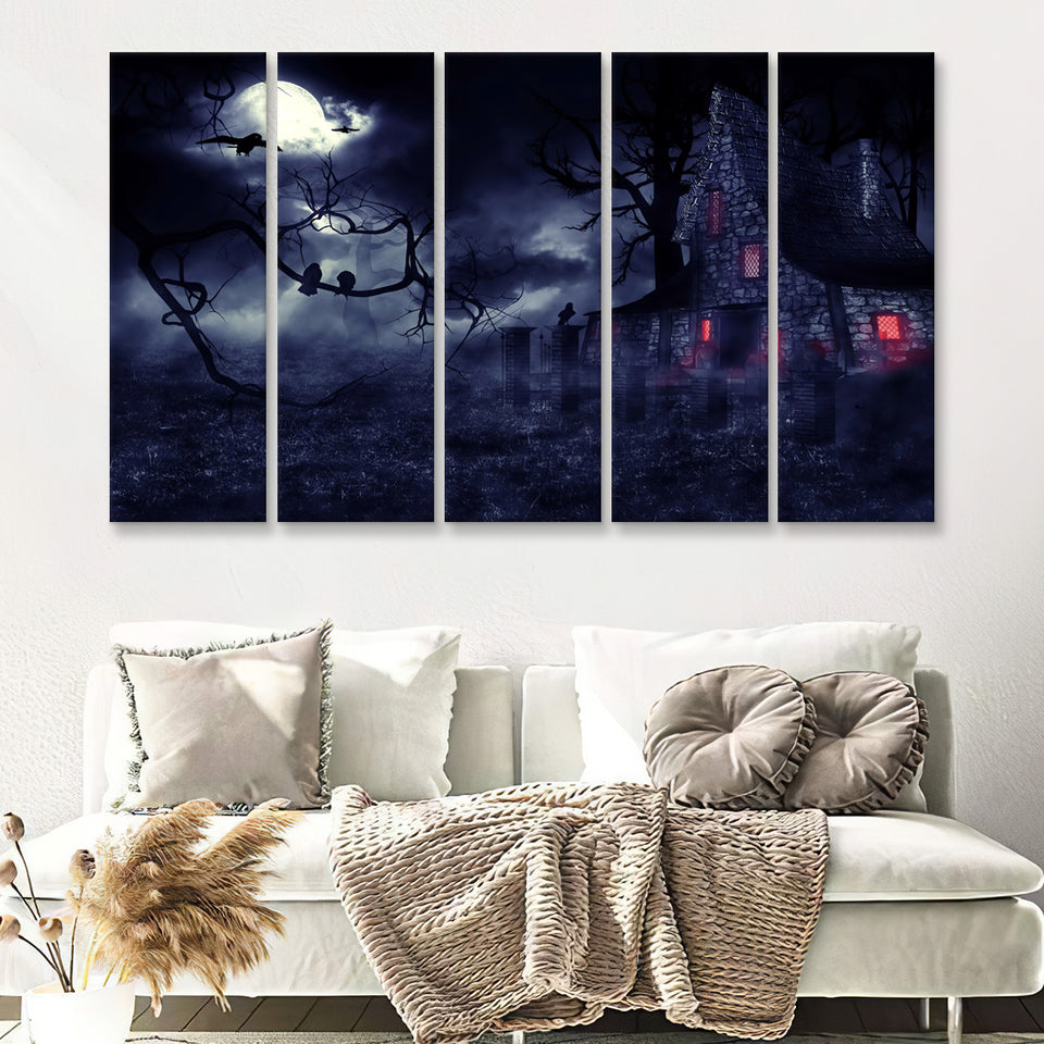 When The Halloween Is On The Go Multi 5 Pieces Canvas Prints Wall Art - Painting Canvas, Multi Panels, Wall Decor