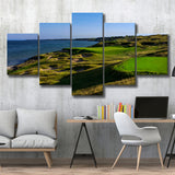 Whistling Straits Golf Resort, Straits Course Hole 03, Kohler, Wisconsin, Golf Art Print, 5 Panels Canvas Prints Wall Art