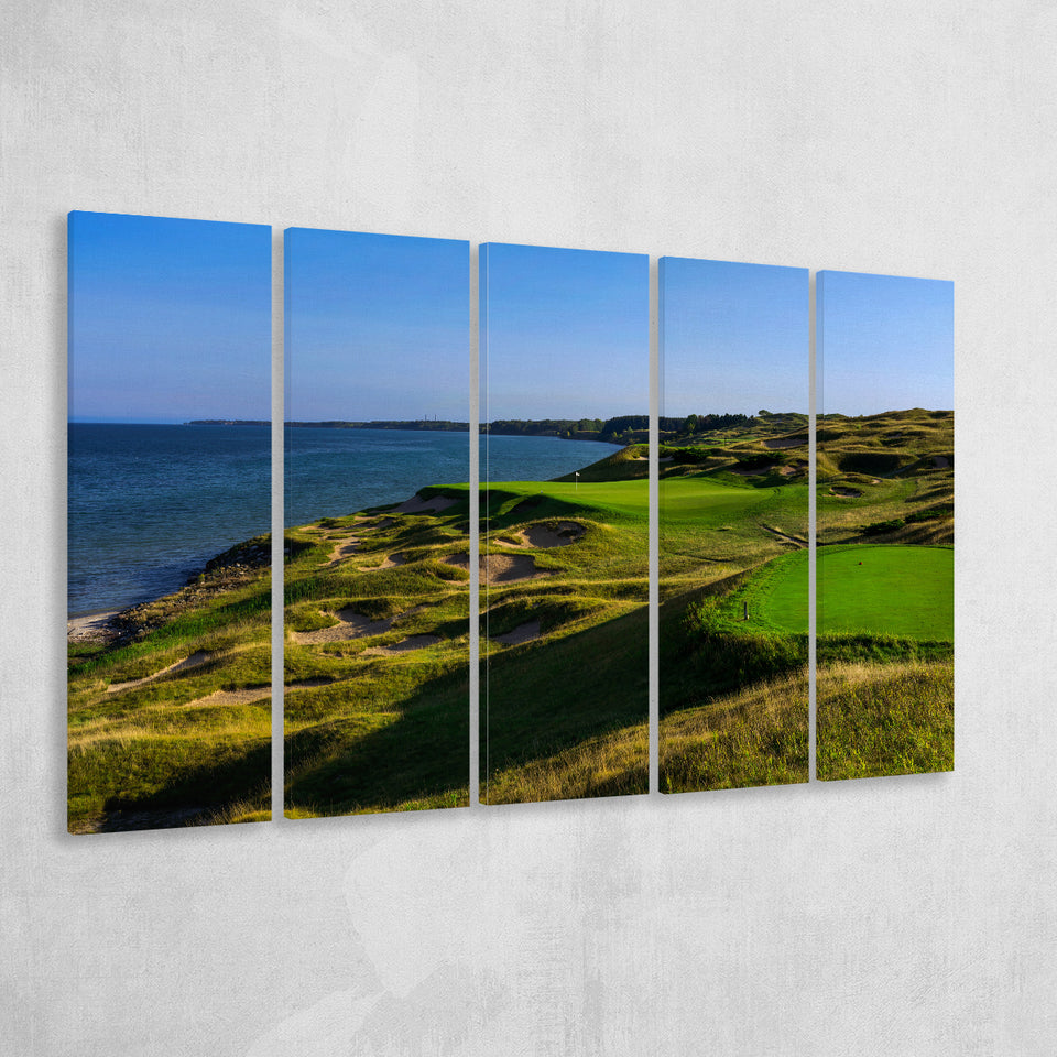 Whistling Straits Golf Resort, Straits Course Hole 03, Kohler, Wisconsin, 5 Panels Extra Large Canvas Prints Wall Art Decor