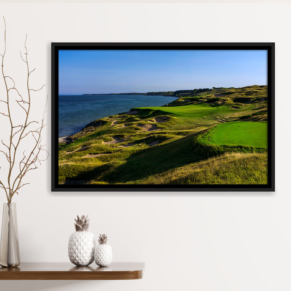 Whistling Straits Golf Resort, Straits Course Hole 03, Kohler, Wisconsin, Framed Canvas Prints Wall Art Decor, Floating Frame