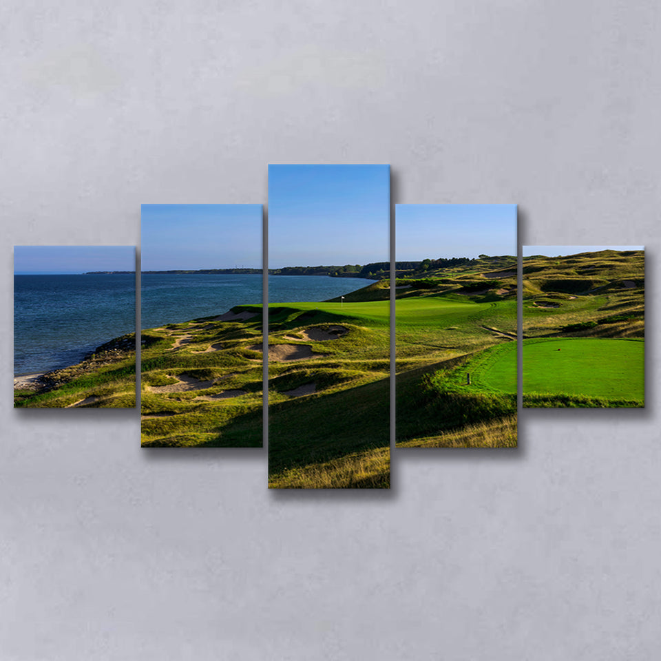 Whistling Straits Golf Resort, Straits Course Hole 03, Kohler, Wisconsin, Golf Art Print, 5 Panels Canvas Prints Wall Art