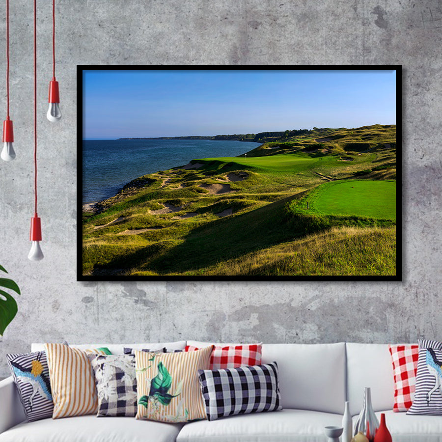 Whistling Straits Golf Resort, Straits Course Hole 03, Kohler, Wisconsin, Golf Sport Print, Framed Art Prints Home Decor