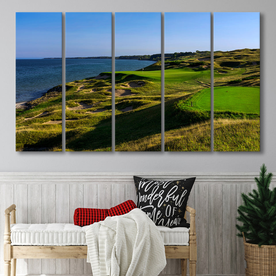 Whistling Straits Golf Resort, Straits Course Hole 03, Kohler, Wisconsin, 5 Panels Extra Large Canvas Prints Wall Art Decor
