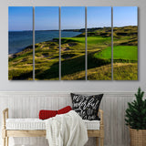 Whistling Straits Golf Resort, Straits Course Hole 03, Kohler, Wisconsin, 5 Panels Extra Large Canvas Prints Wall Art Decor