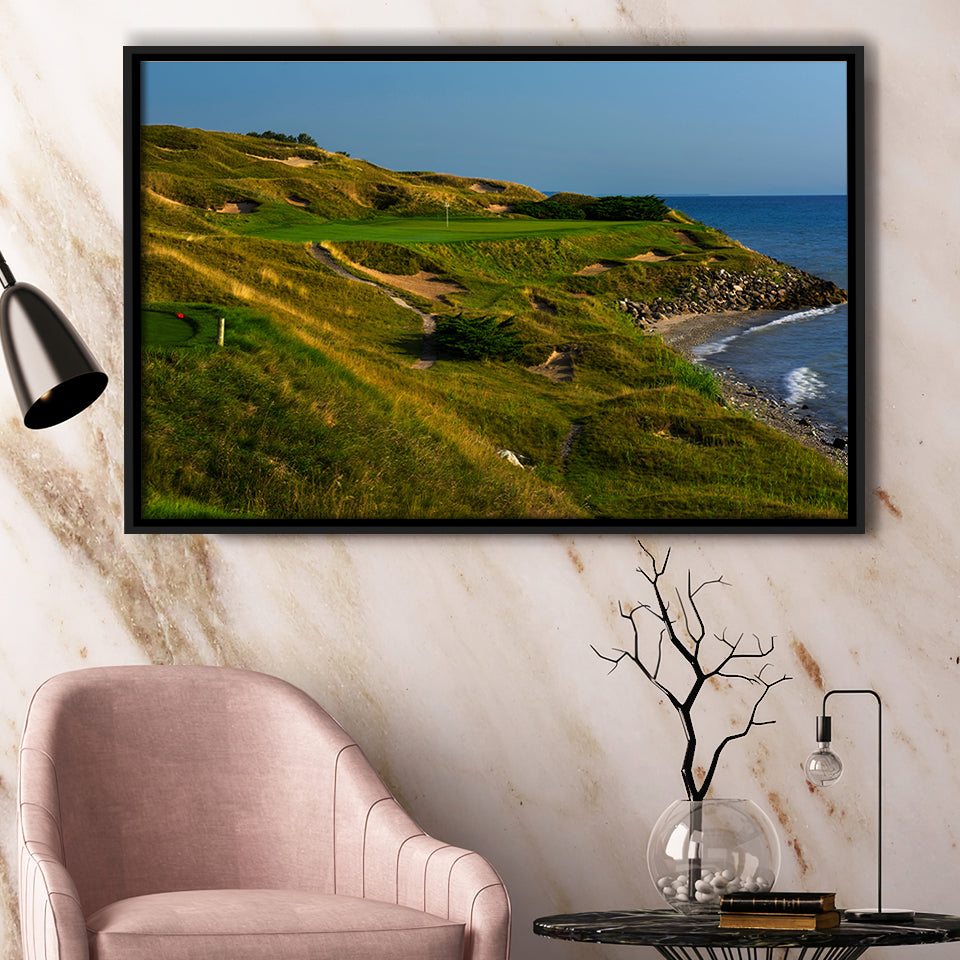 Whistling Straits Golf Resort, Straits Course Hole 07, Kohler, Wisconsin, Framed Canvas Prints Wall Art Decor, Floating Frame