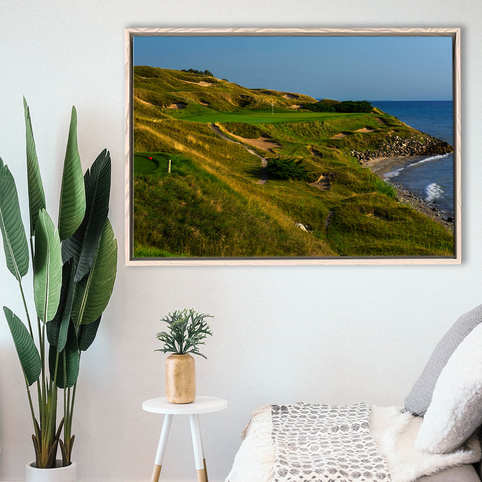 Whistling Straits Golf Resort, Straits Course Hole 07, Kohler, Wisconsin, Framed Canvas Prints Wall Art Decor, Floating Frame