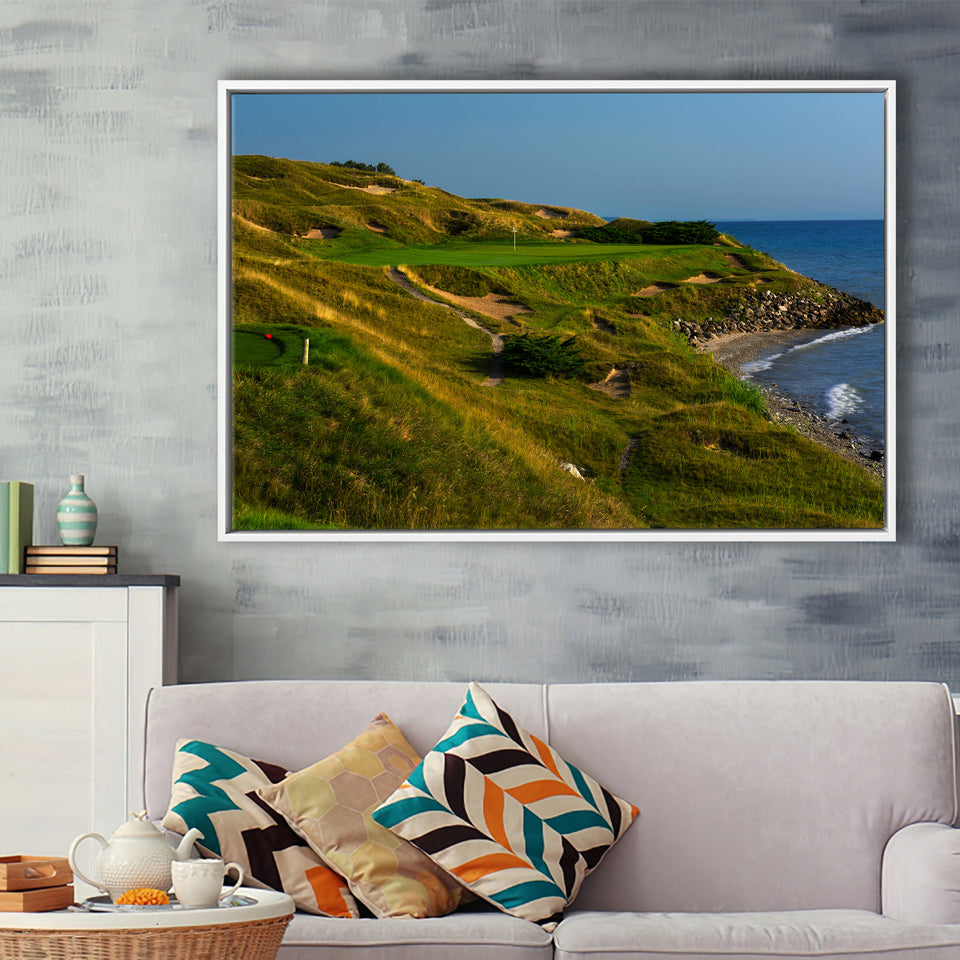 Whistling Straits Golf Resort, Straits Course Hole 07, Kohler, Wisconsin, Framed Canvas Prints Wall Art Decor, Floating Frame