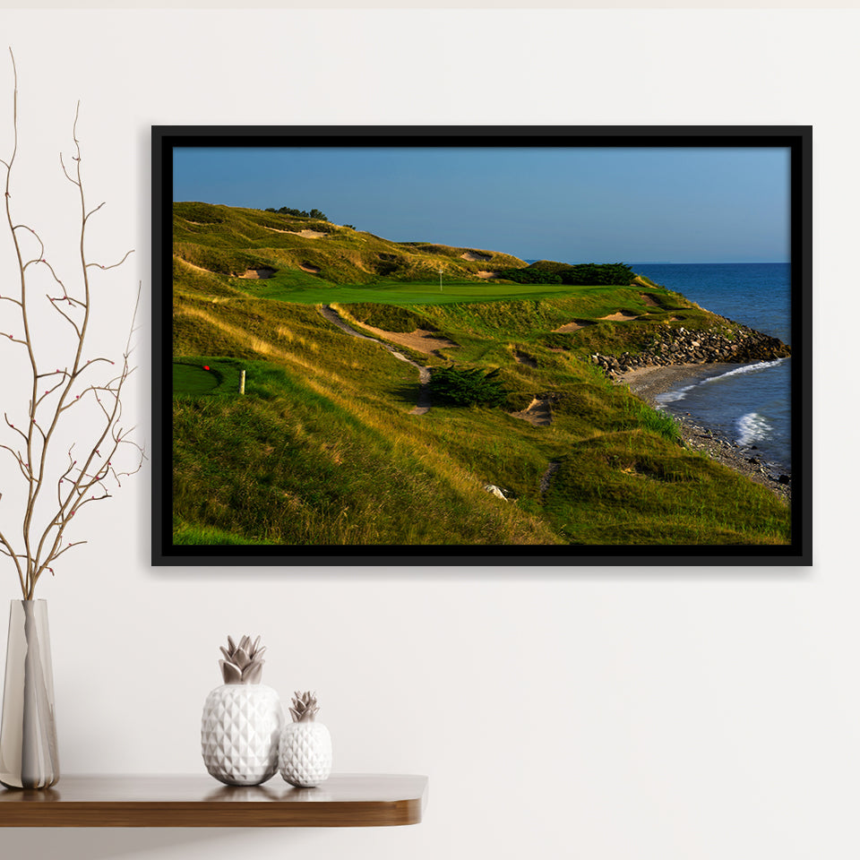 Whistling Straits Golf Resort, Straits Course Hole 07, Kohler, Wisconsin, Framed Canvas Prints Wall Art Decor, Floating Frame