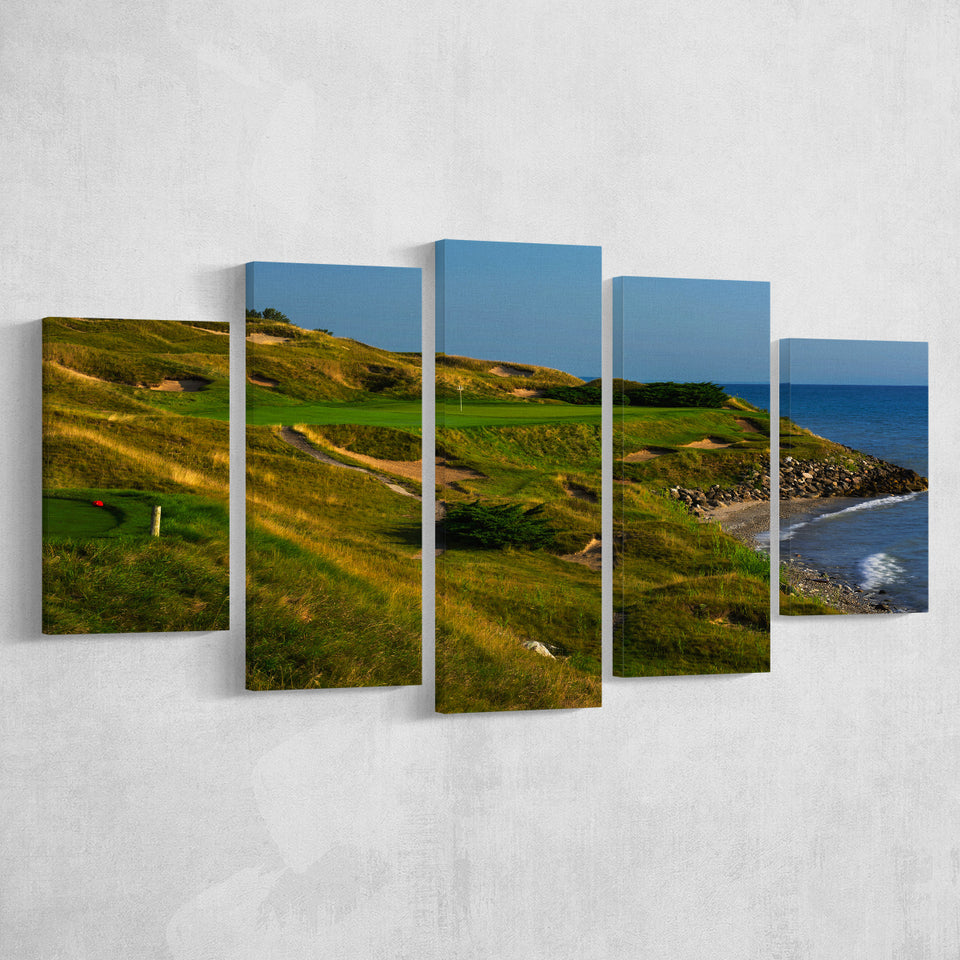 Whistling Straits Golf Resort, Straits Course Hole 07, Kohler, Wisconsin, Golf Art Print, 5 Panels Canvas Prints Wall Art