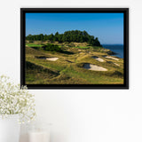 Whistling Straits Golf Resort, Straits Course Hole 14, Kohler, Wisconsin, Framed Canvas Prints Wall Art Decor, Floating Frame
