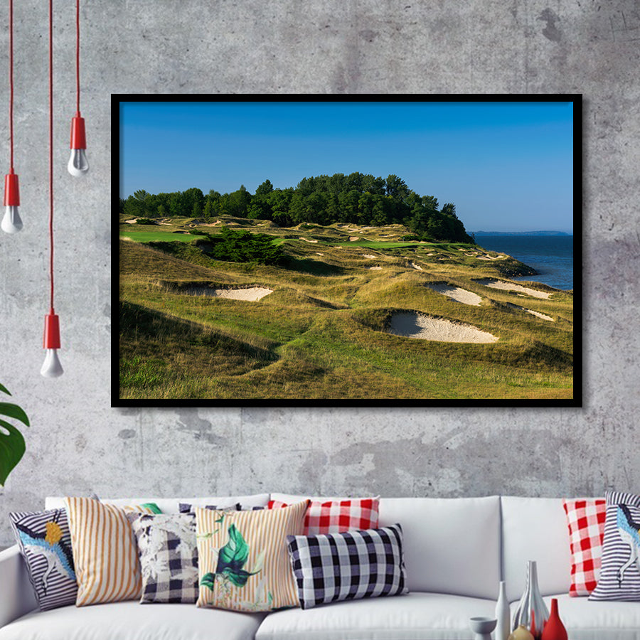 Whistling Straits Golf Resort, Straits Course Hole 14, Kohler, Wisconsin, Golf Sport Print, Framed Art Prints Home Decor