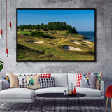 Whistling Straits Golf Resort, Straits Course Hole 14, Kohler, Wisconsin, Framed Canvas Prints Wall Art Decor, Floating Frame
