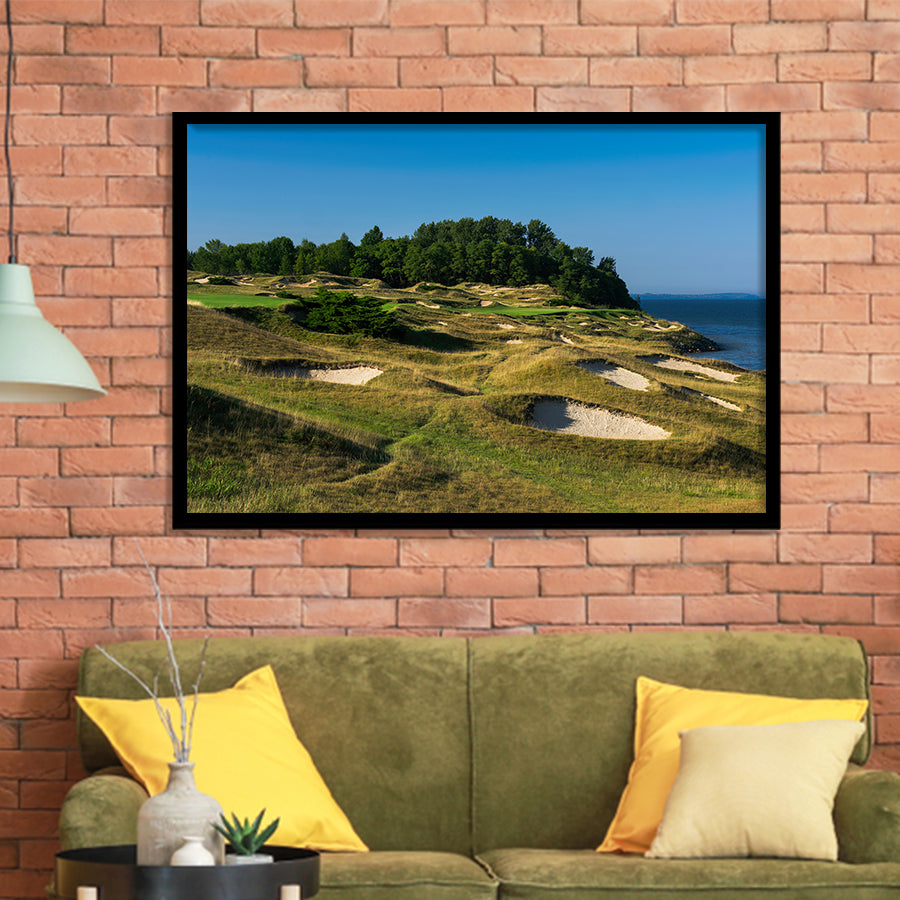 Whistling Straits Golf Resort, Straits Course Hole 14, Kohler, Wisconsin, Golf Sport Print, Framed Art Prints Home Decor