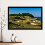 Whistling Straits Golf Resort, Straits Course Hole 14, Kohler, Wisconsin, Framed Canvas Prints Wall Art Decor, Floating Frame