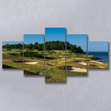 Whistling Straits Golf Resort, Straits Course Hole 14, Kohler, Wisconsin, Golf Art Print, 5 Panels Canvas Prints Wall Art