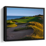 Whistling Straits Golf Resort, Straits Course Hole 16, Kohler, Wisconsin, Framed Canvas Prints Wall Art Decor, Floating Frame