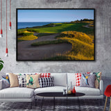 Whistling Straits Golf Resort, Straits Course Hole 16, Kohler, Wisconsin, Framed Canvas Prints Wall Art Decor, Floating Frame