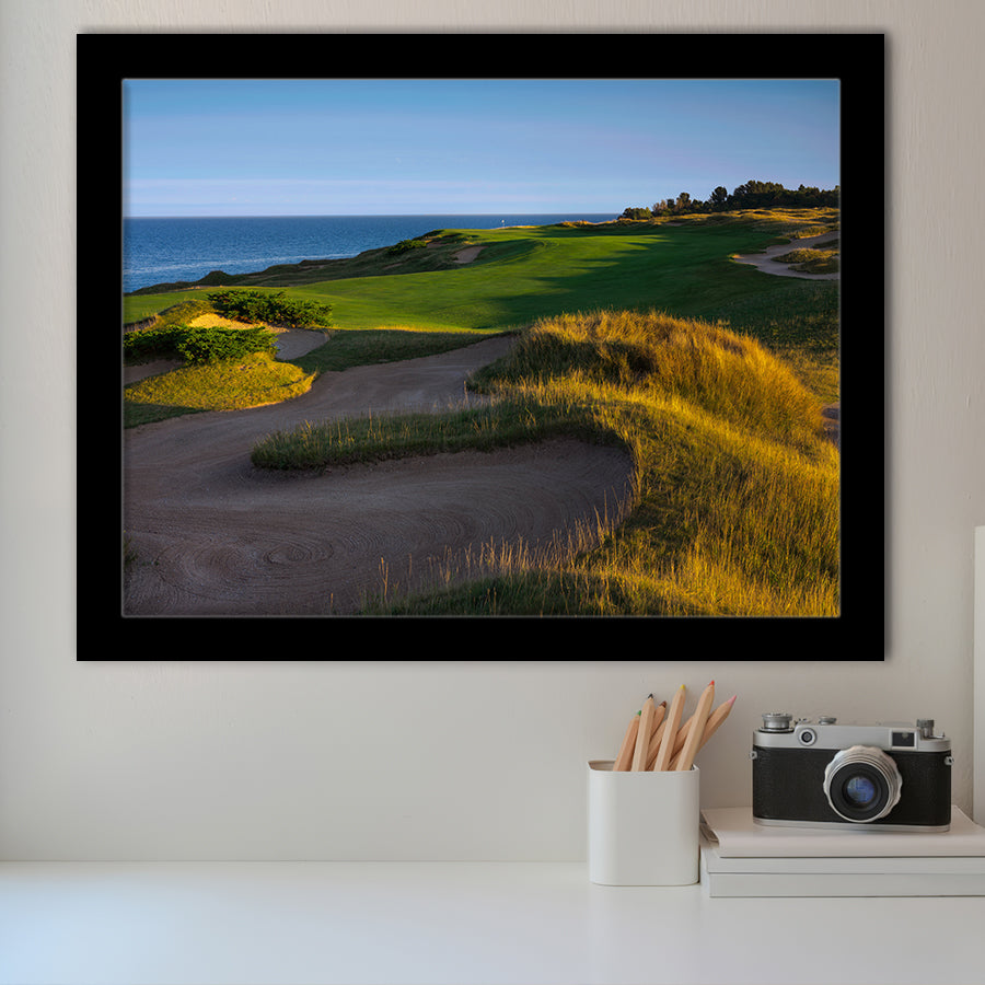 Whistling Straits Golf Resort, Straits Course Hole 16, Kohler, Wisconsin, Golf Sport Print, Framed Art Prints Home Decor