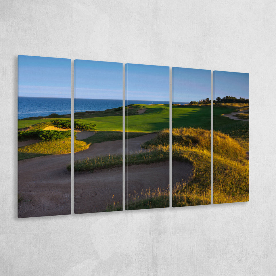 Whistling Straits Golf Resort, Straits Course Hole 16, Kohler, Wisconsin, 5 Panels Extra Large Canvas Prints Wall Art Decor
