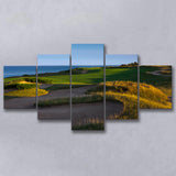 Whistling Straits Golf Resort, Straits Course Hole 16, Kohler, Wisconsin, Golf Art Print, 5 Panels Canvas Prints Wall Art