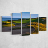 Whistling Straits Golf Resort, Straits Course Hole 16, Kohler, Wisconsin, Golf Art Print, 5 Panels Canvas Prints Wall Art