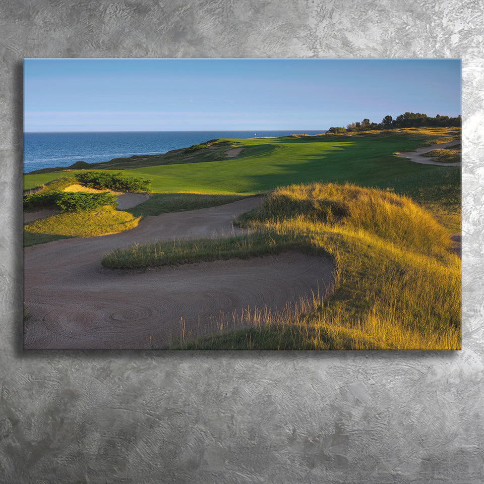 Whistling Straits Golf Resort, Straits Course Hole 16, Kohler, Wisconsin, Golf Art Print, Canvas Prints Wall Art Decor