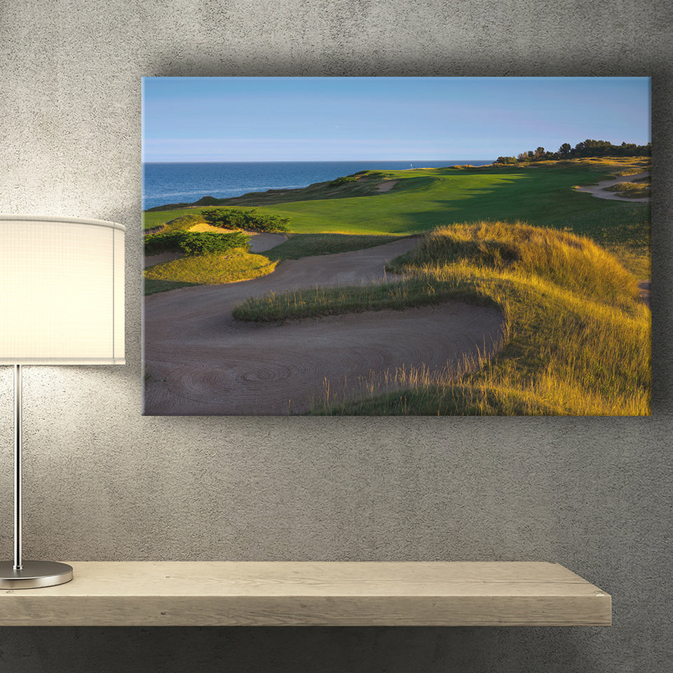 Whistling Straits Golf Resort, Straits Course Hole 16, Kohler, Wisconsin, Golf Art Print, Canvas Prints Wall Art Decor
