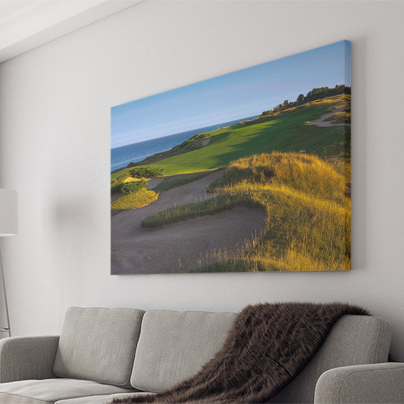 Whistling Straits Golf Resort, Straits Course Hole 16, Kohler, Wisconsin, Golf Art Print, Canvas Prints Wall Art Decor