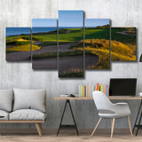 Whistling Straits Golf Resort, Straits Course Hole 16, Kohler, Wisconsin, Golf Art Print, 5 Panels Canvas Prints Wall Art