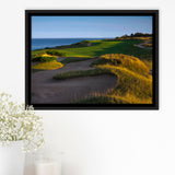 Whistling Straits Golf Resort, Straits Course Hole 16, Kohler, Wisconsin, Framed Canvas Prints Wall Art Decor, Floating Frame