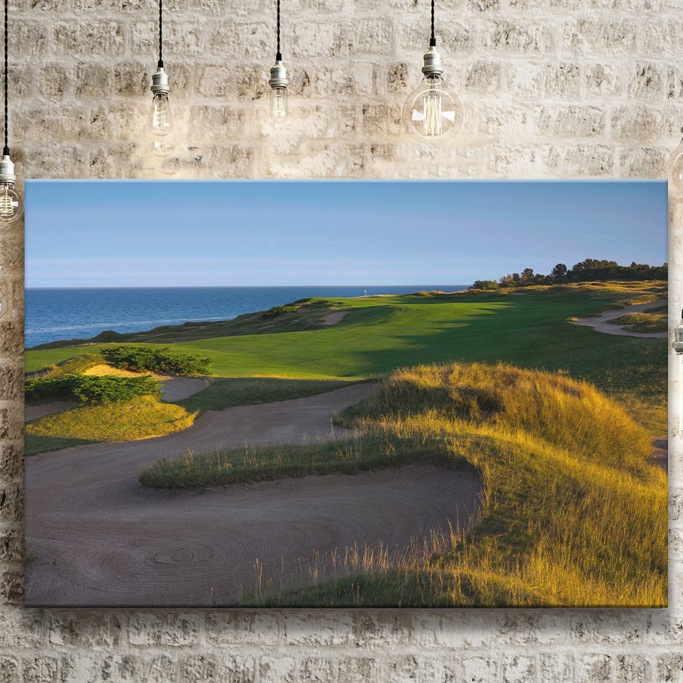 Whistling Straits Golf Resort, Straits Course Hole 16, Kohler, Wisconsin, Golf Art Print, Canvas Prints Wall Art Decor