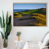 Whistling Straits Golf Resort, Straits Course Hole 16, Kohler, Wisconsin, Framed Canvas Prints Wall Art Decor, Floating Frame