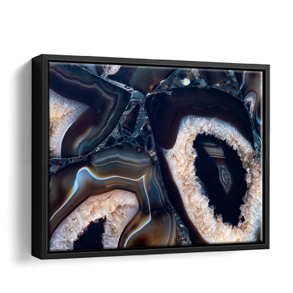 White Abstract Jewelry Stone Framed Canvas Prints Wall Art - Canvas Painting, Framed Art, Prints for Sale, Wall Decor, Home Decor