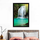White Erawan National Park Waterfall Frame Canvas Prints Wall Art - Painting Canvas, Framed Prints, Prints for Sale, Wall Decor, Home Decor