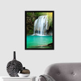 White Erawan National Park Waterfall Frame Canvas Prints Wall Art - Painting Canvas, Framed Prints, Prints for Sale, Wall Decor, Home Decor