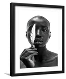 White Feather-Black and white Art, Art Print, Plexiglass Cover