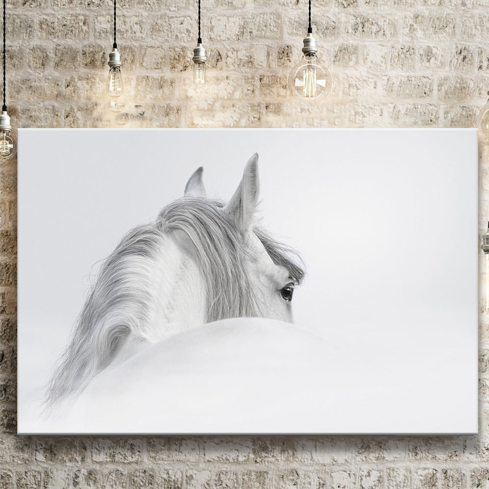 White Horse Canvas Prints Wall Art Decor - Paiting Canvas, Art Prints, Wall Decor, For Sale