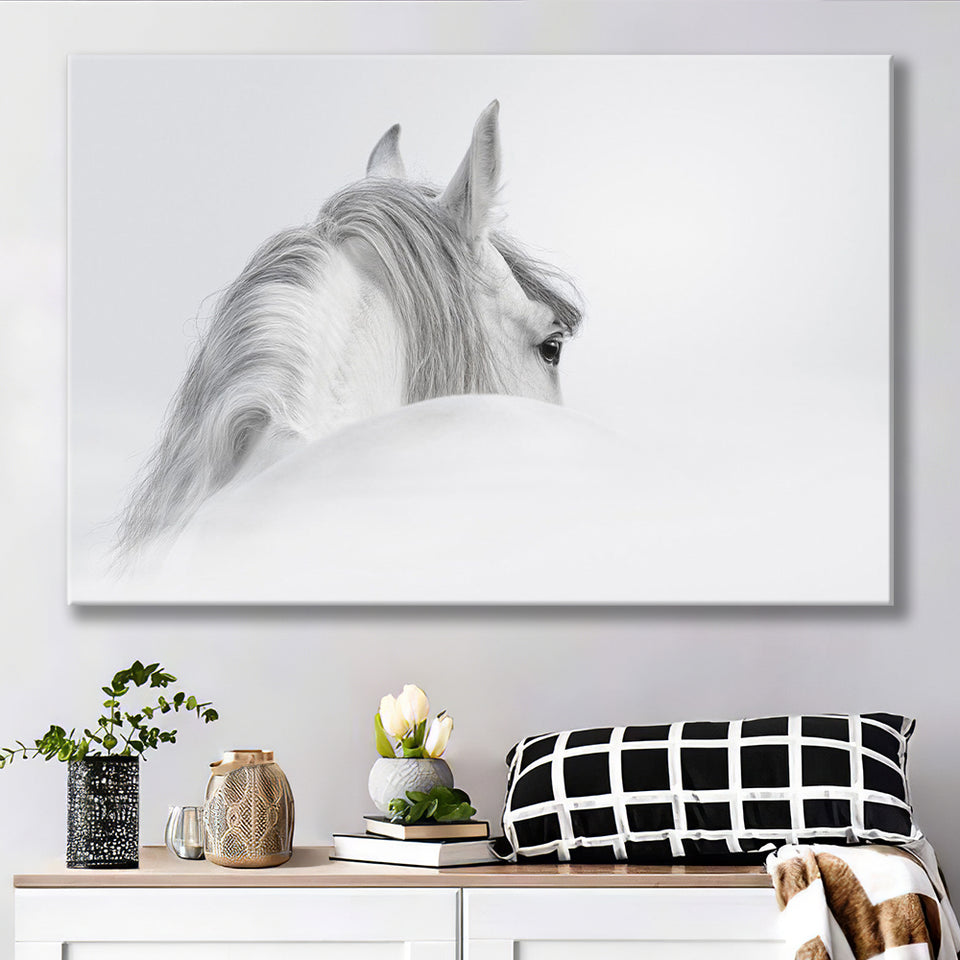 White Horse Canvas Prints Wall Art Decor - Paiting Canvas, Art Prints, Wall Decor, For Sale