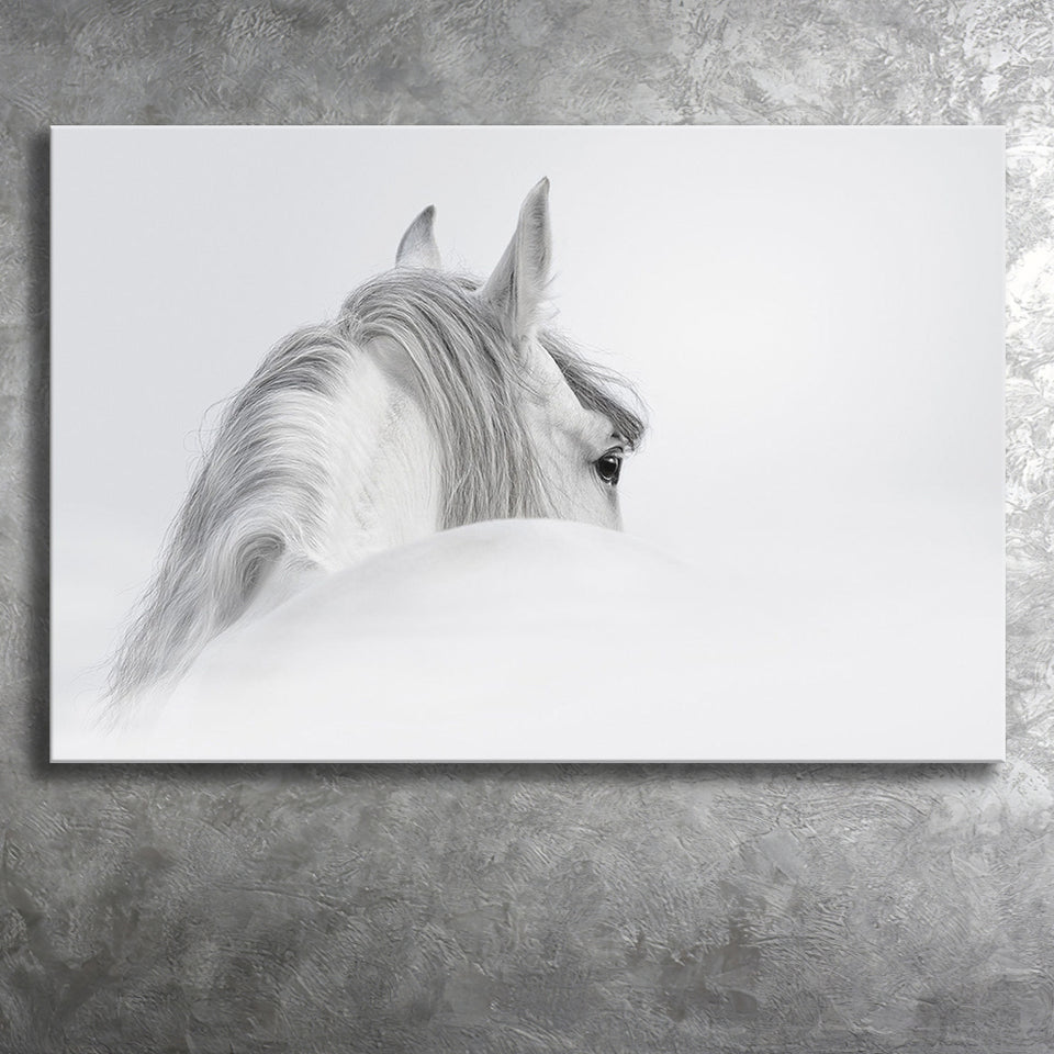 White Horse Canvas Prints Wall Art Decor - Paiting Canvas, Art Prints, Wall Decor, For Sale