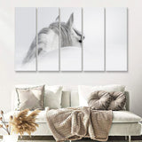 White Horse 5 Piece B Canvas Prints Wall Art Decor - Painting Canvas, Multi Panels