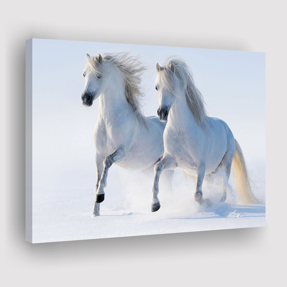 White Horses Canvas Prints Wall Art Decor - Paiting Canvas, Art Prints, Wall Decor, For Sale