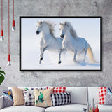 White Horses Framed Art Prints Wall Decor - Painting Prints, Framed Picture, Home Decor