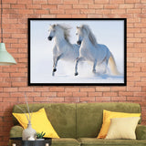 White Horses Framed Art Prints Wall Decor - Painting Prints, Framed Picture, Home Decor
