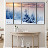 White Nature Over The Sunlight Larger Canvas Art, 5 Piece Canvas Prints Wall Art Decor